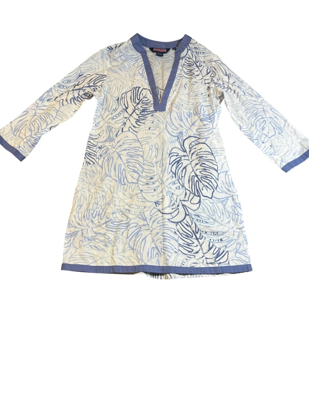🌴 Vineyard Vines Monstera Palm Leaf Cotton Swim Cover Up Tunic Dress S